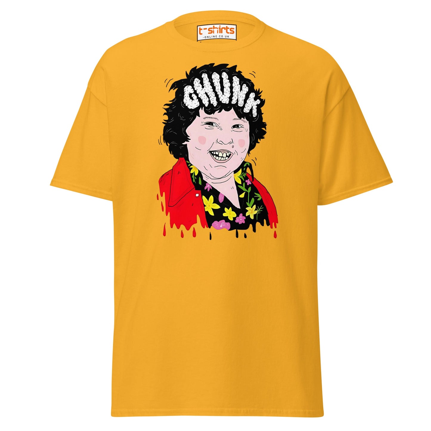 Chunk Cartoon T-Shirt | Funny Retro Movie Parody Tee - Gold - T-Shirts Online