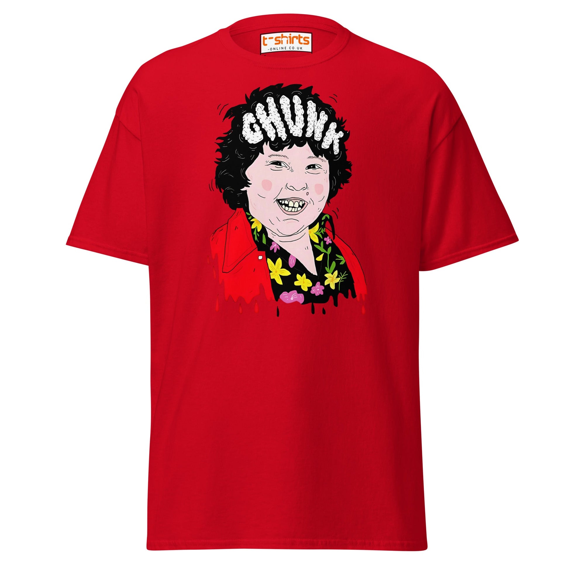 Chunk Cartoon T-Shirt | Funny Retro Movie Parody Tee - Red - T-Shirts Online
