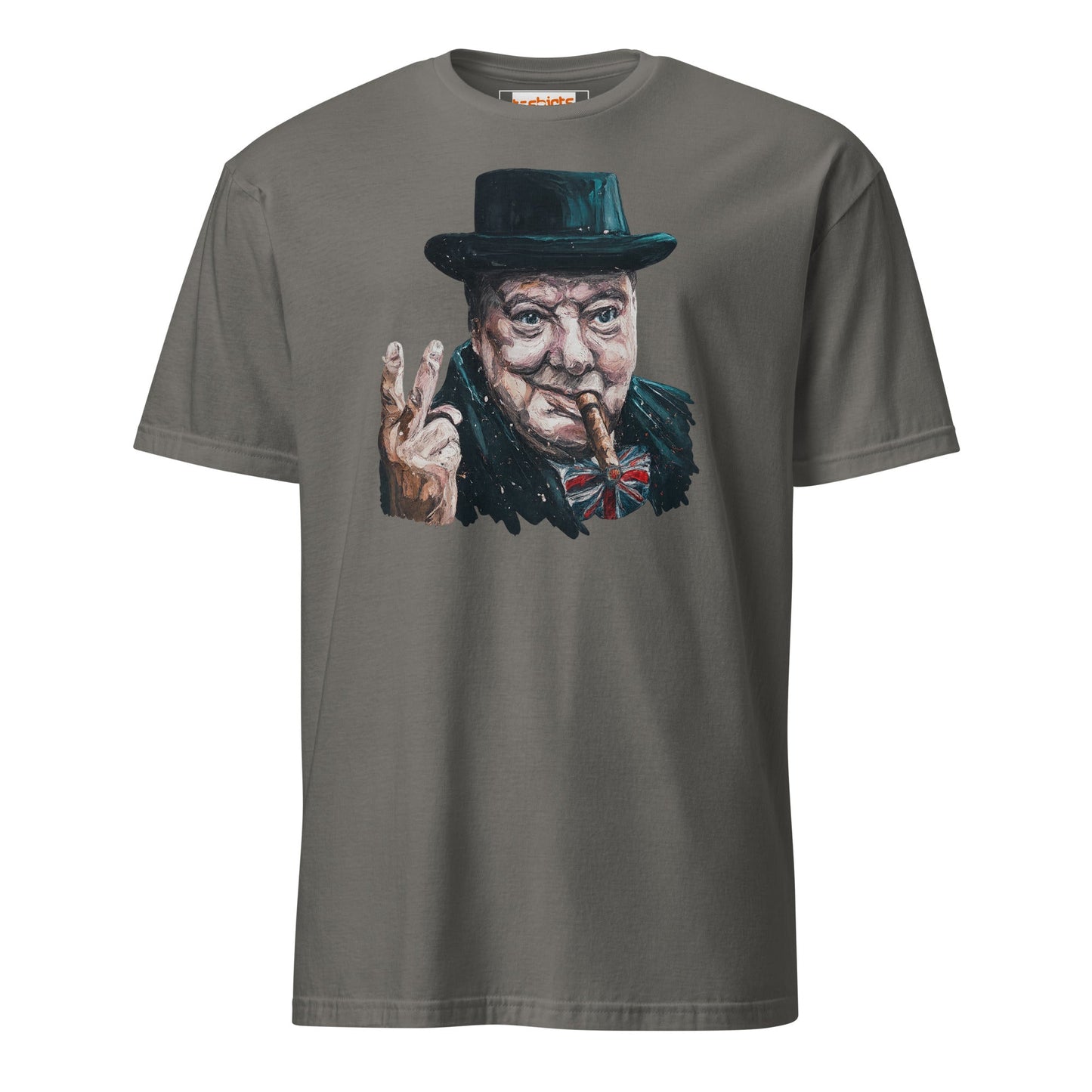 Churchill T-Shirt | Winston Churchill Iconic Quote Tee - Charcoal - T-Shirts Online