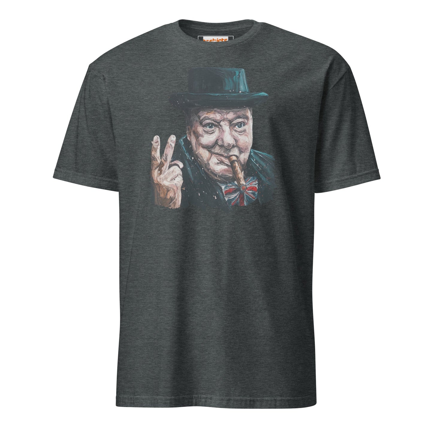 Churchill T-Shirt | Winston Churchill Iconic Quote Tee - Dark Heather - T-Shirts Online