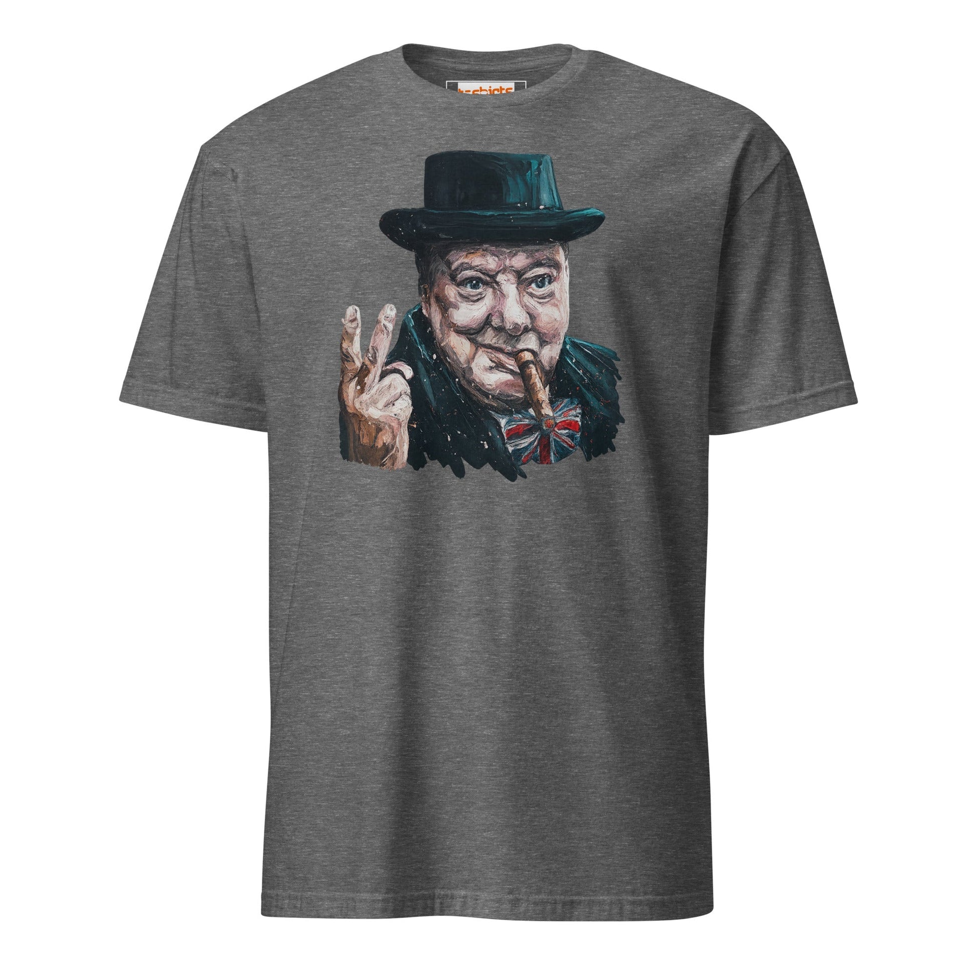 Churchill T-Shirt | Winston Churchill Iconic Quote Tee - Graphite Heather - T-Shirts Online
