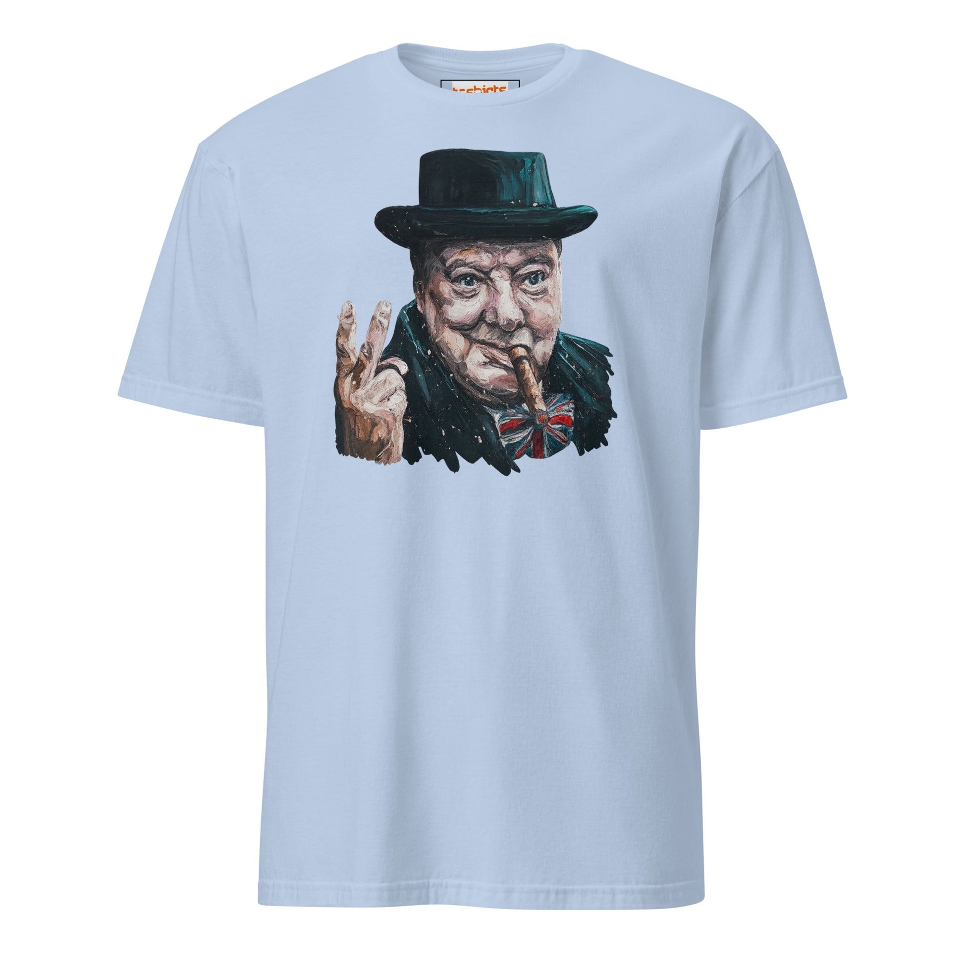 Churchill T-Shirt | Winston Churchill Iconic Quote Tee - Light Blue - T-Shirts Online