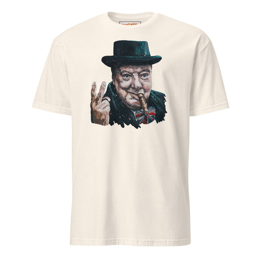 Churchill T-Shirt | Winston Churchill Iconic Quote Tee - Natural - T-Shirts Online