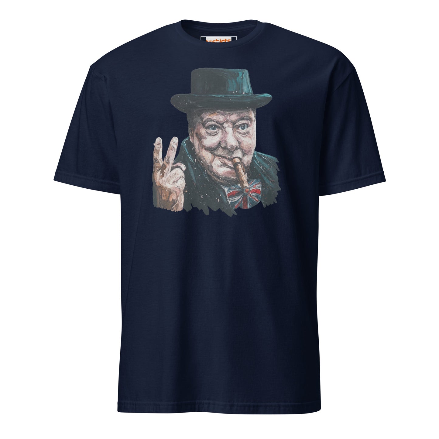 Churchill T-Shirt | Winston Churchill Iconic Quote Tee - Navy - T-Shirts Online