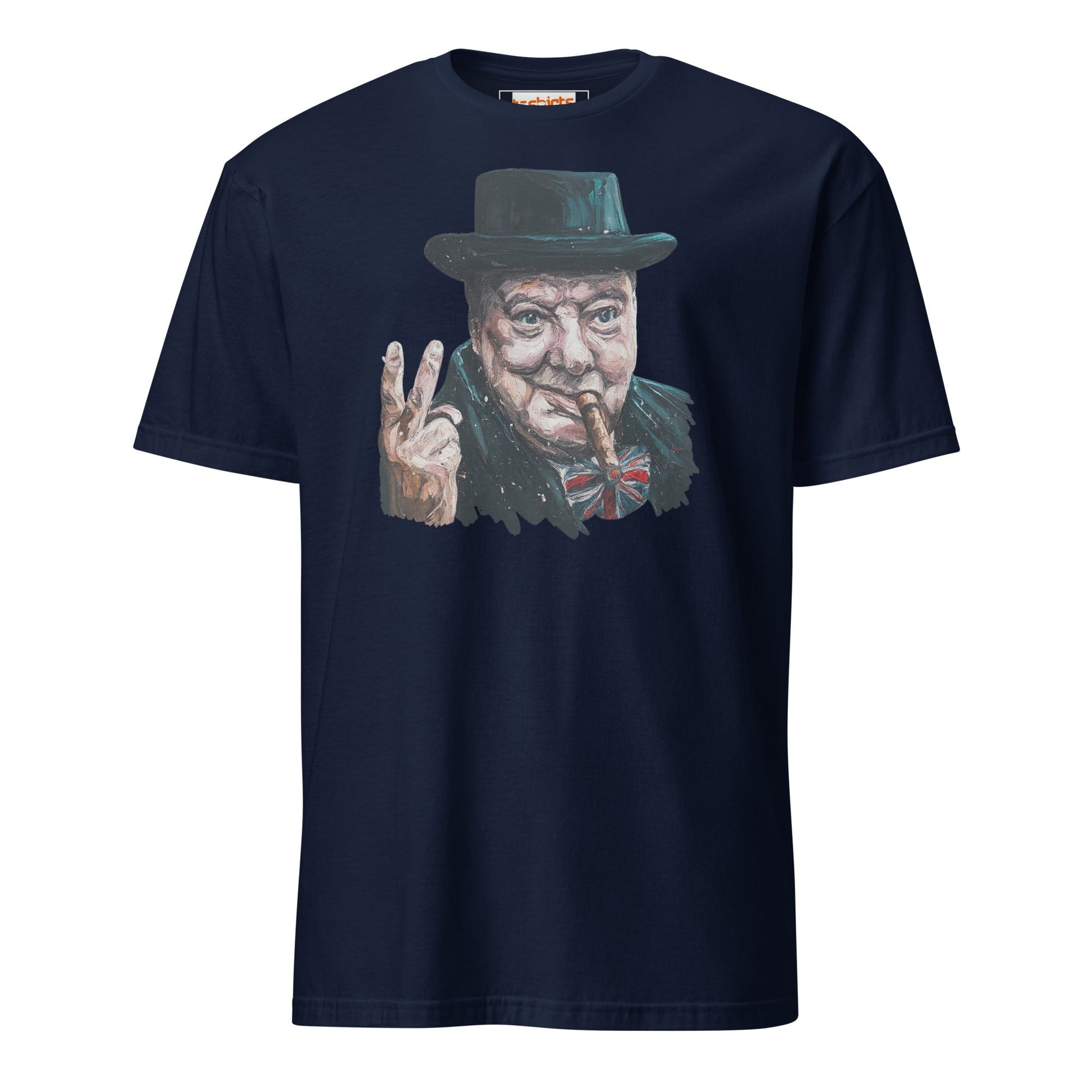 Churchill T-Shirt | Winston Churchill Iconic Quote Tee - Navy - T-Shirts Online