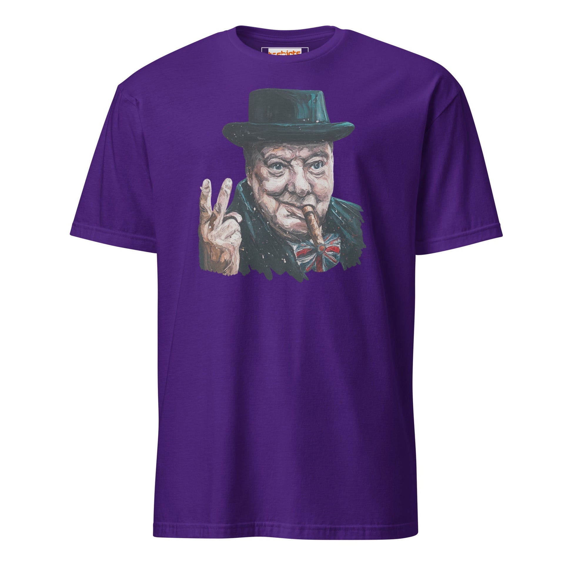 Churchill T-Shirt | Winston Churchill Iconic Quote Tee - Purple - T-Shirts Online