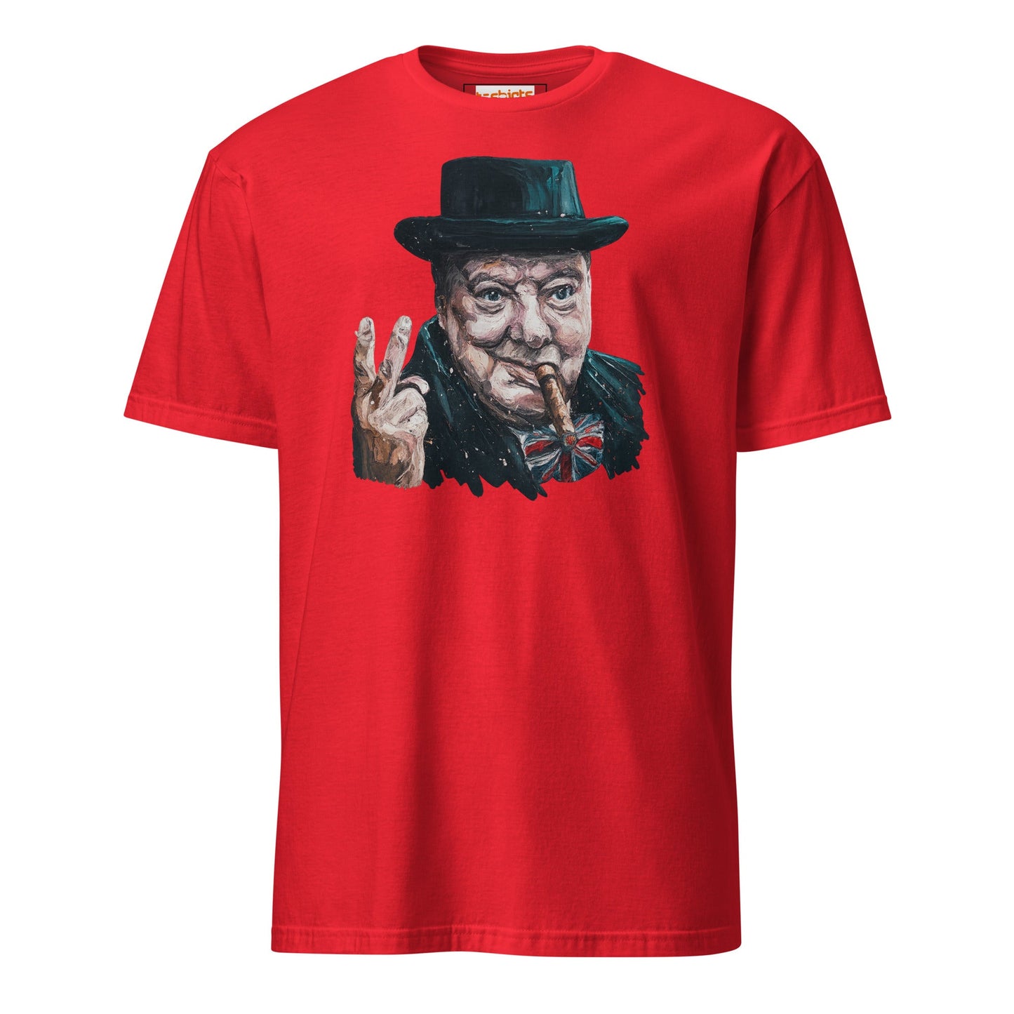 Churchill T-Shirt | Winston Churchill Iconic Quote Tee - Red - T-Shirts Online