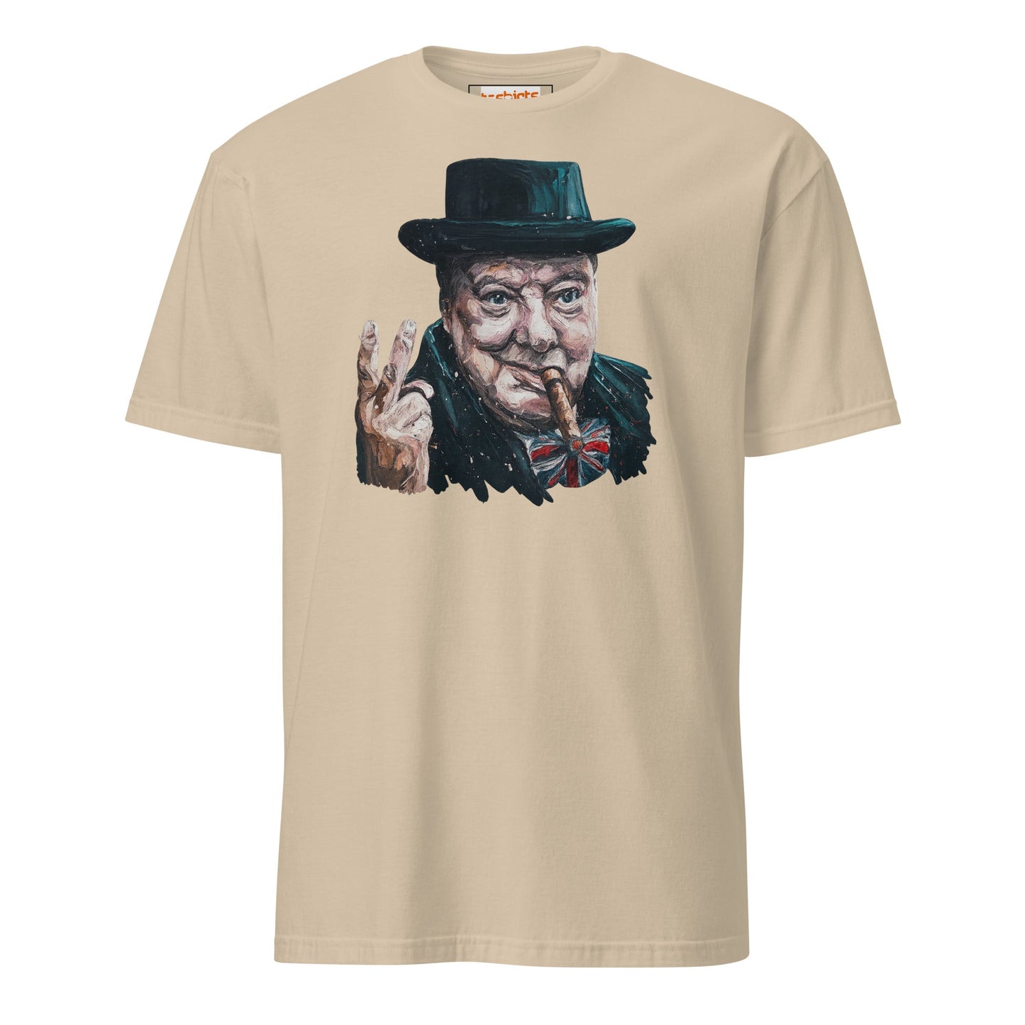 Churchill T-Shirt | Winston Churchill Iconic Quote Tee - Sand - T-Shirts Online