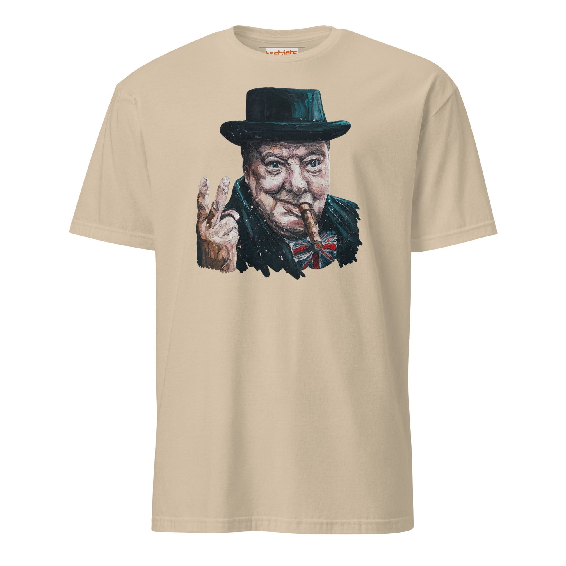 Churchill T-Shirt | Winston Churchill Iconic Quote Tee - Sand - T-Shirts Online