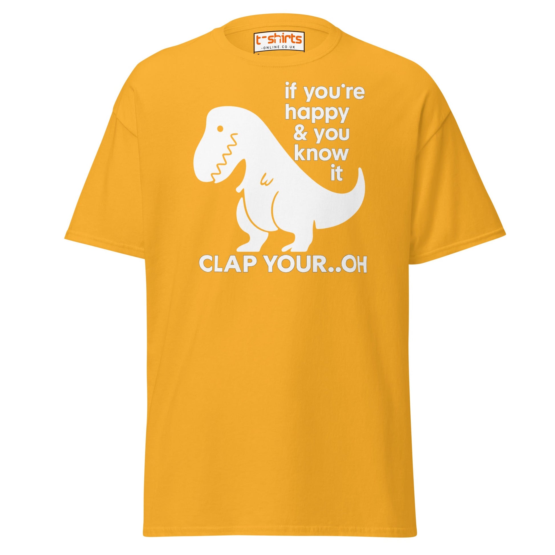 Clap Your... Oh T - Rex T-Shirt – Funny Dino Joke - Gold - T-Shirts Online