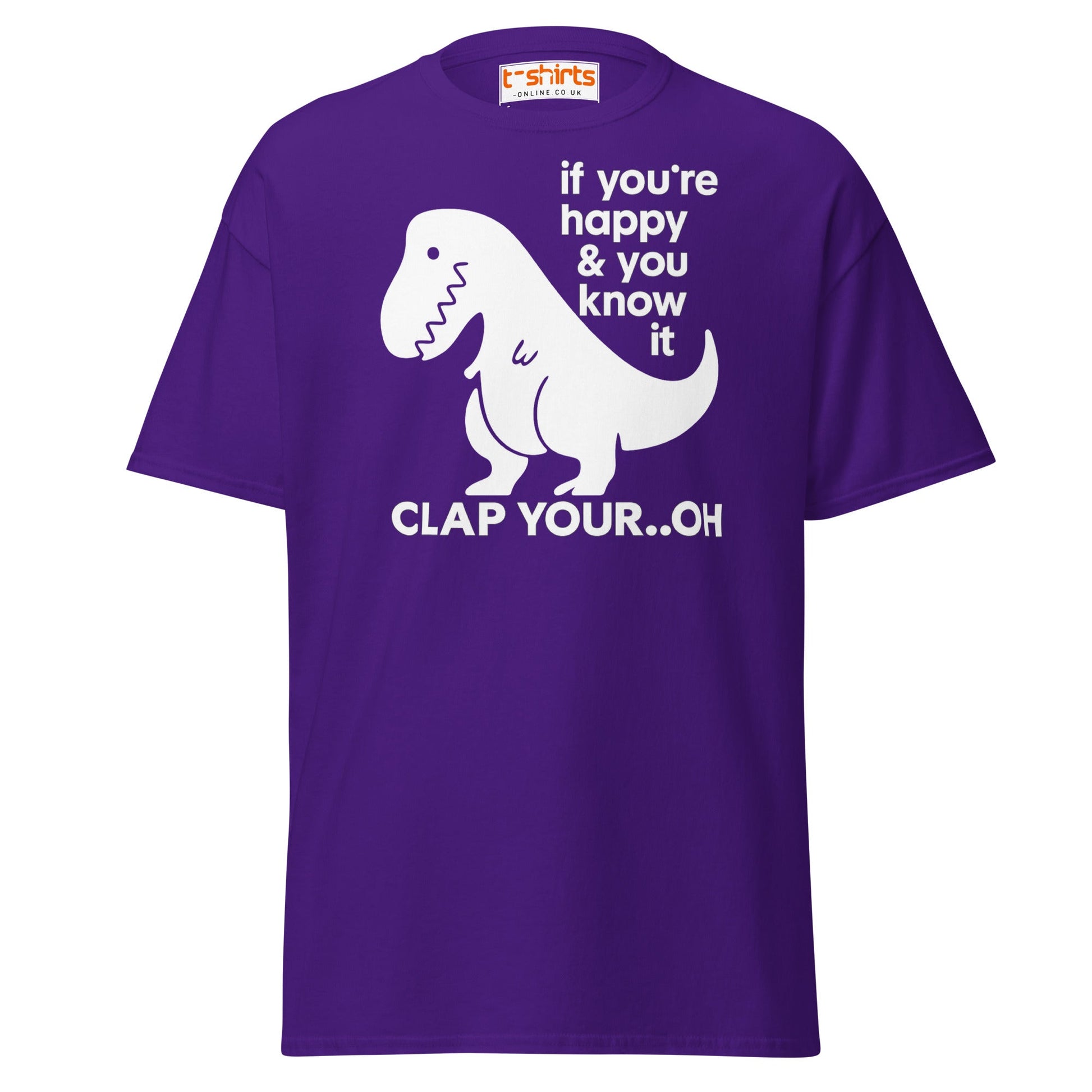 Clap Your... Oh T - Rex T-Shirt – Funny Dino Joke - Purple - T-Shirts Online