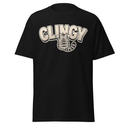 Clingy Cat T-Shirt - Funny Clingy Cat Graphic Tee - Black - T-Shirts Online