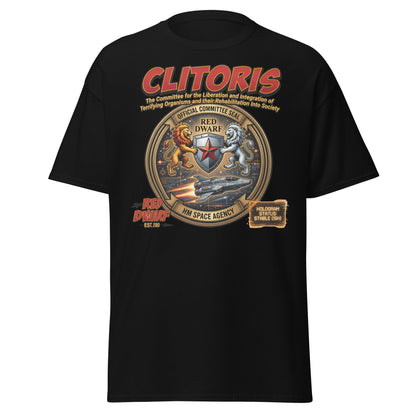 CLITORIS Red Dwarf T-Shirt – Funny Sci-Fi Parody Adult Tee - Black - T-Shirts Online