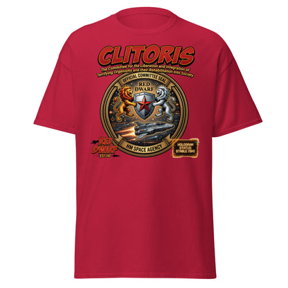 CLITORIS Red Dwarf T-Shirt – Funny Sci-Fi Parody Adult Tee - Cardinal - T-Shirts Online