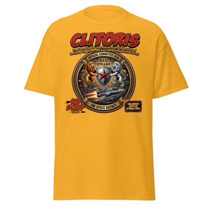 CLITORIS Red Dwarf T-Shirt – Funny Sci-Fi Parody Adult Tee - Gold - T-Shirts Online