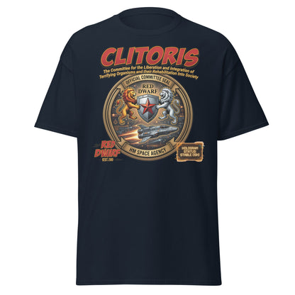 CLITORIS Red Dwarf T-Shirt – Funny Sci-Fi Parody Adult Tee - Navy - T-Shirts Online