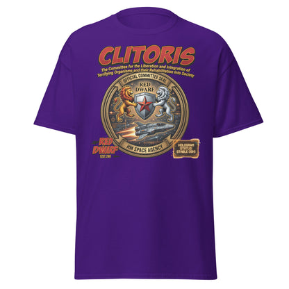 CLITORIS Red Dwarf T-Shirt – Funny Sci-Fi Parody Adult Tee - Purple - T-Shirts Online