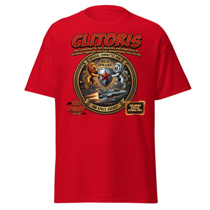 CLITORIS Red Dwarf T-Shirt – Funny Sci-Fi Parody Adult Tee - Red - T-Shirts Online