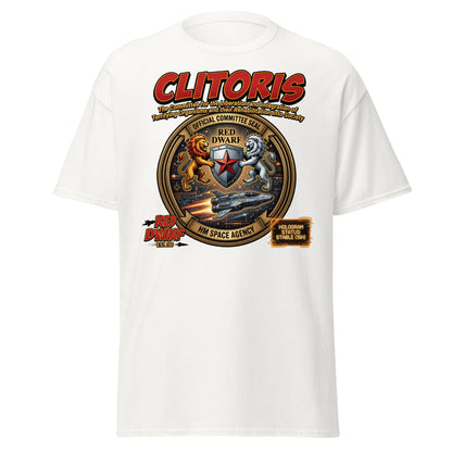 CLITORIS Red Dwarf T-Shirt – Funny Sci-Fi Parody Adult Tee - White - T-Shirts Online