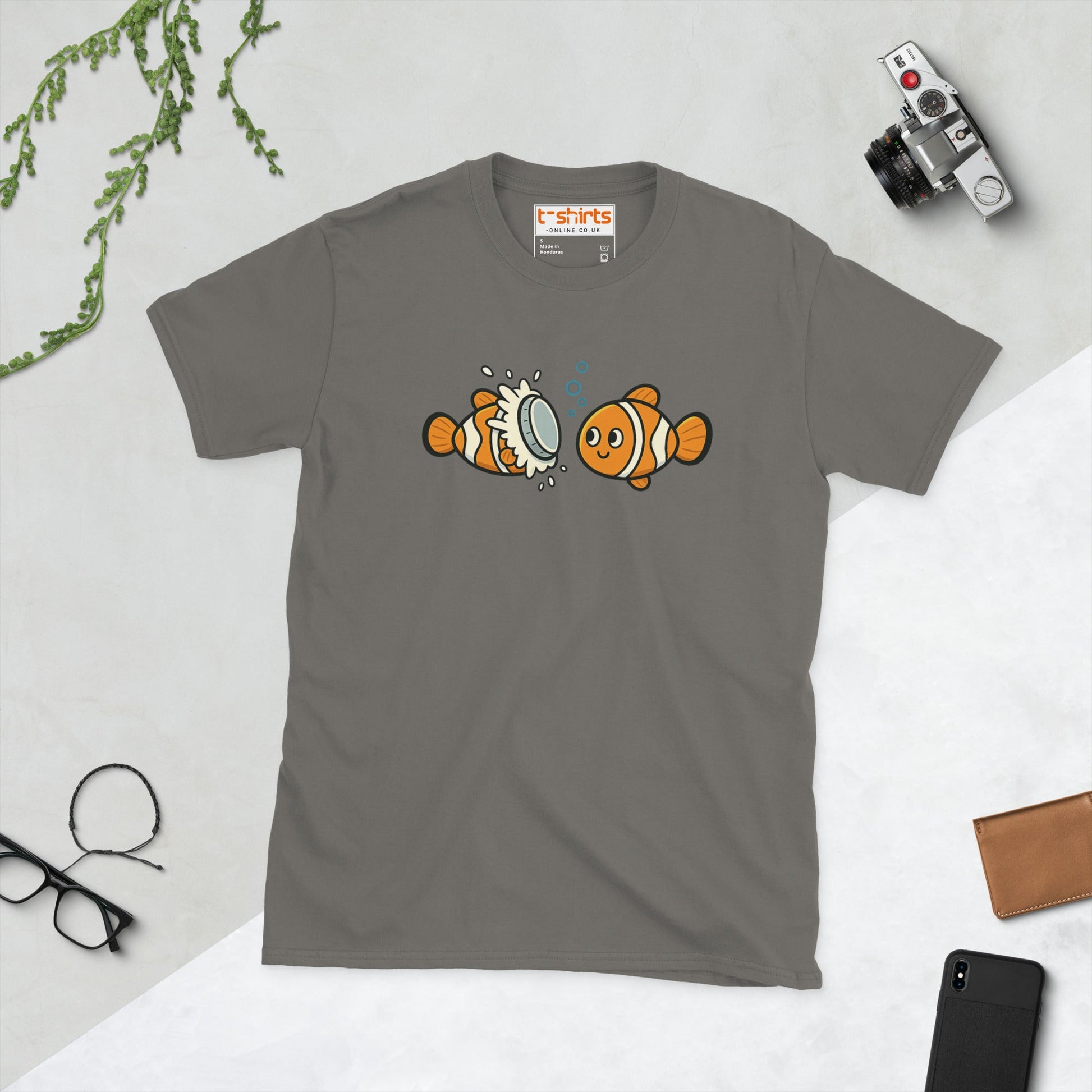 Clownfish Pie T-Shirt – Funny Ocean Pun Tee - Charcoal - T-Shirts Online