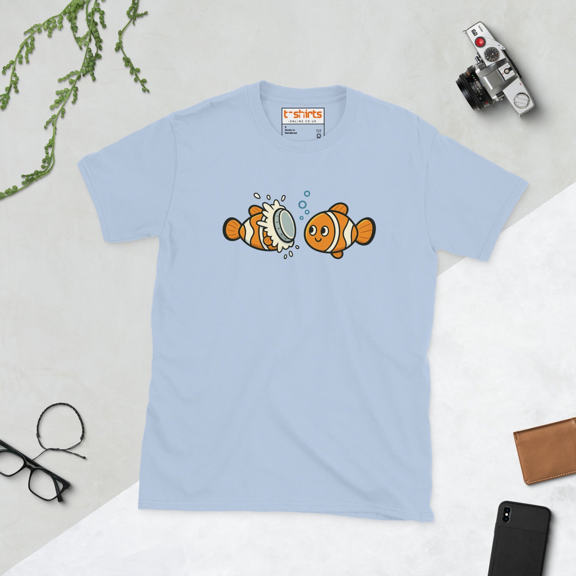 Clownfish Pie T-Shirt – Funny Ocean Pun Tee - Light Blue - T-Shirts Online