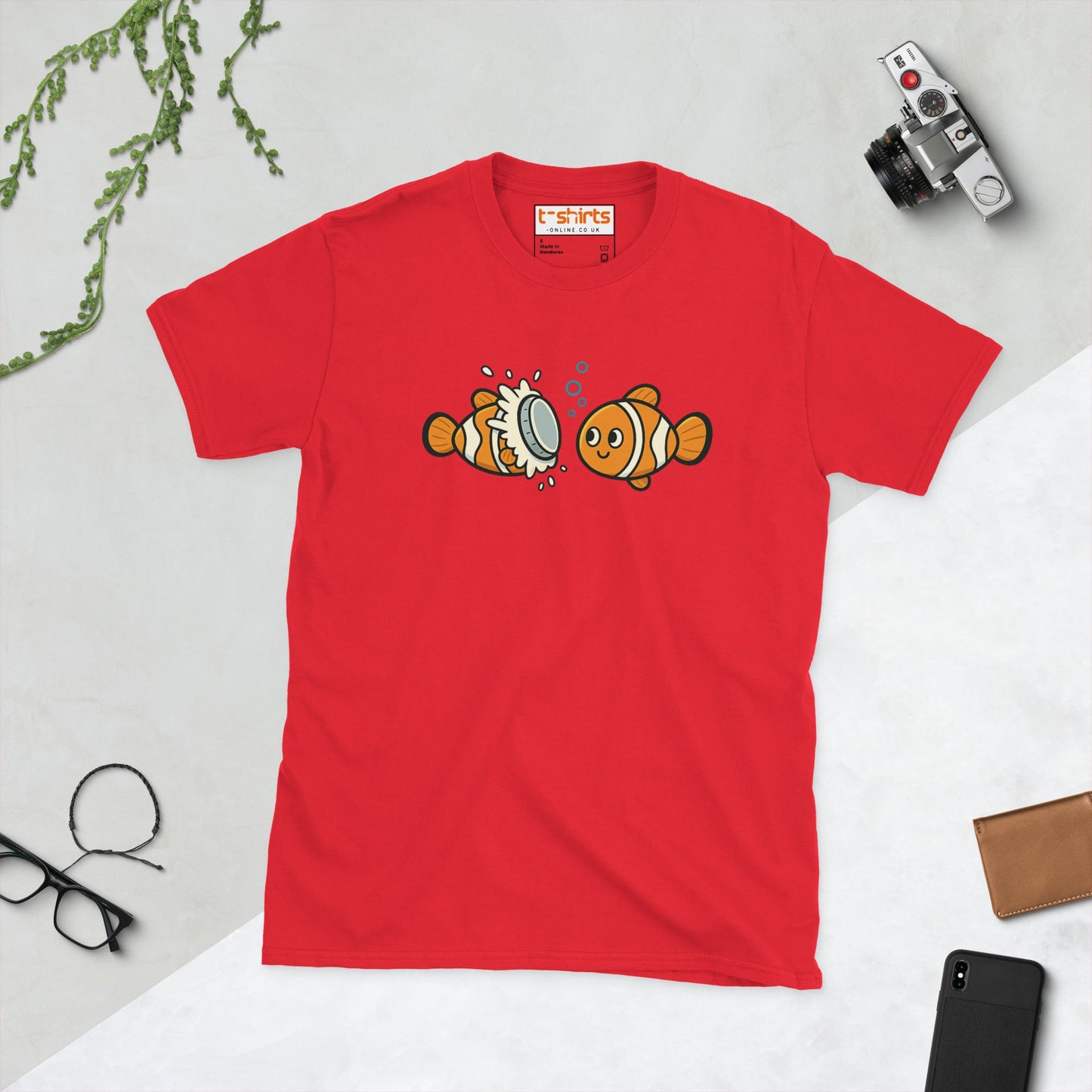 Clownfish Pie T-Shirt – Funny Ocean Pun Tee - Red - T-Shirts Online