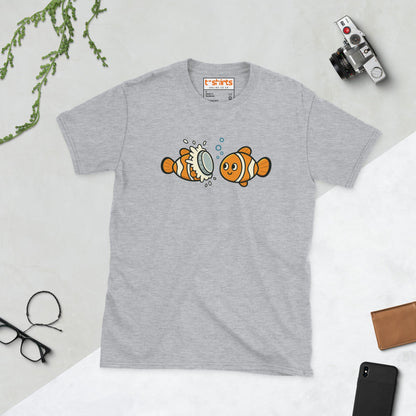 Clownfish Pie T-Shirt – Funny Ocean Pun Tee - Sport Grey - T-Shirts Online