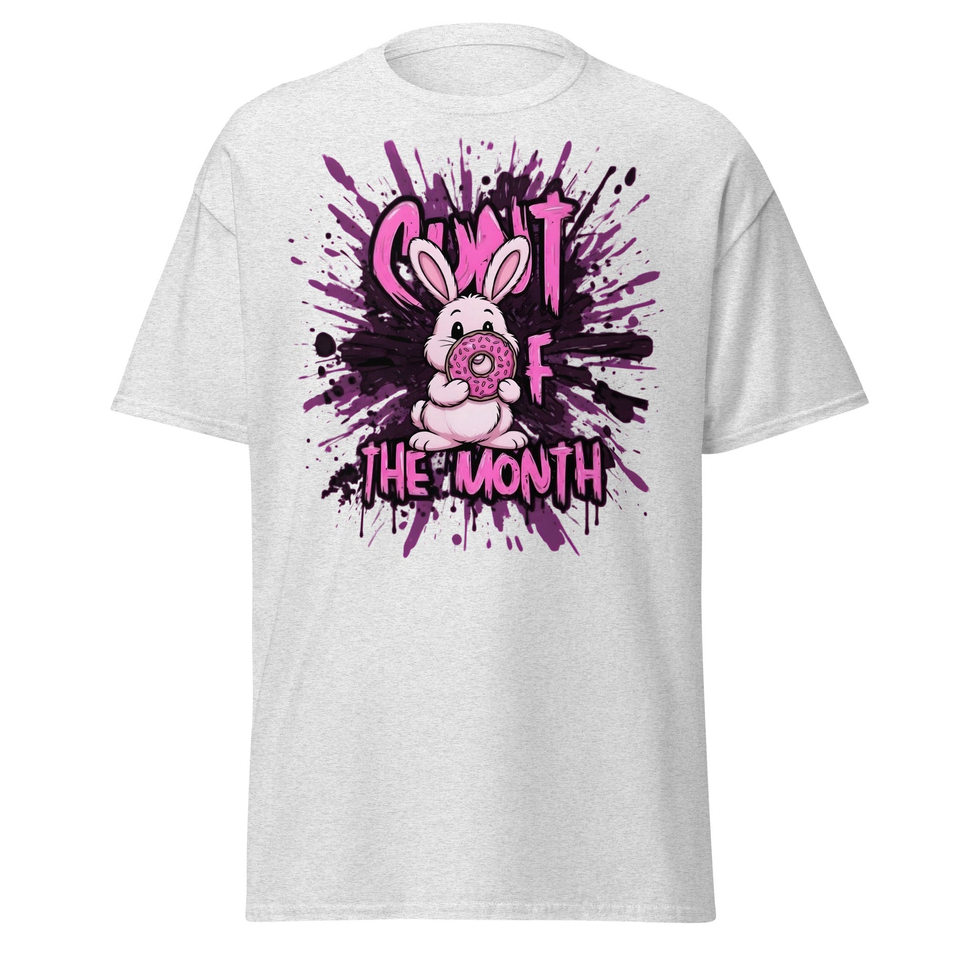 C*nt of the Month Funny Bunny T-Shirt - Edgy Adult Humor - Ash - T-Shirts Online