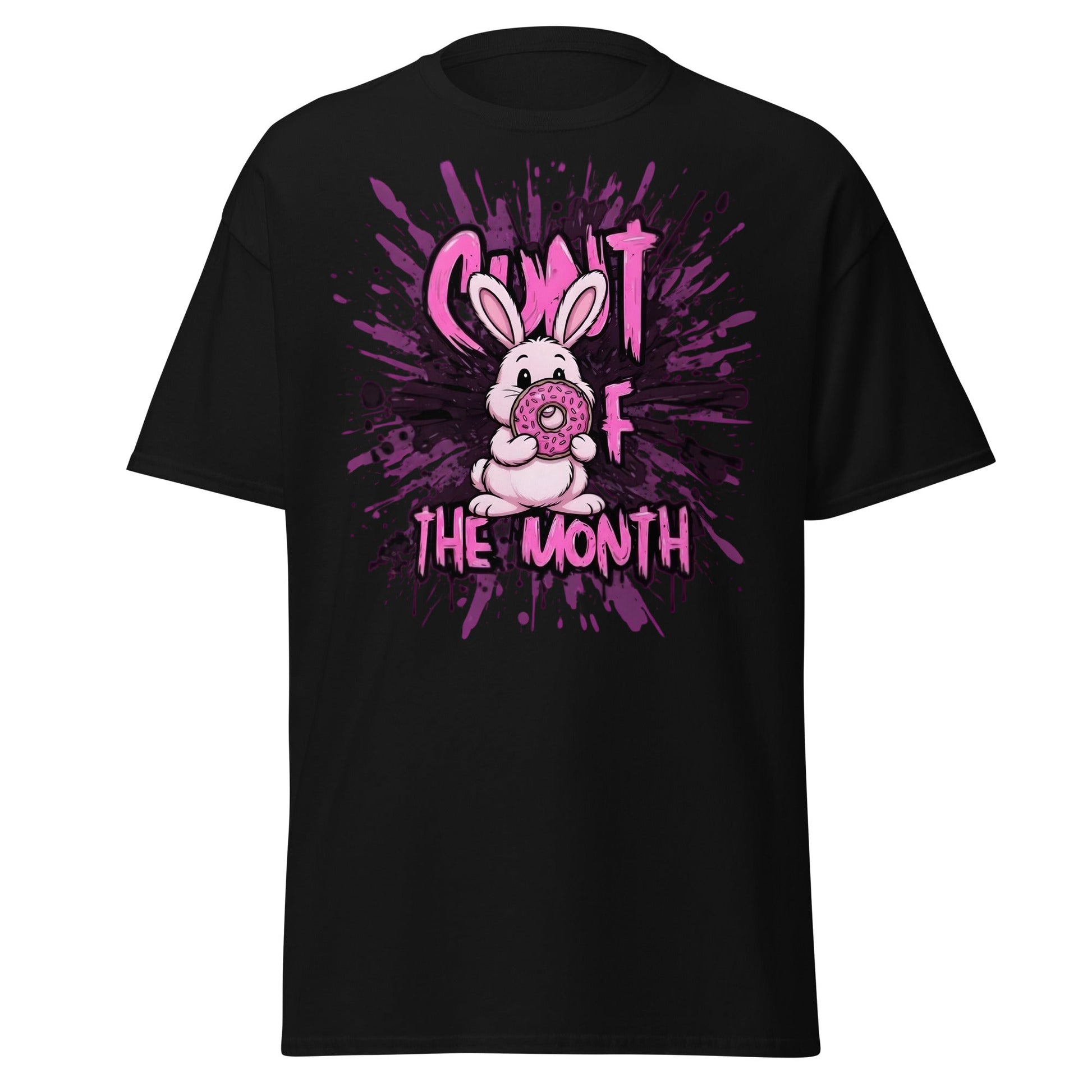C*nt of the Month Funny Bunny T-Shirt - Edgy Adult Humor - Black - T-Shirts Online