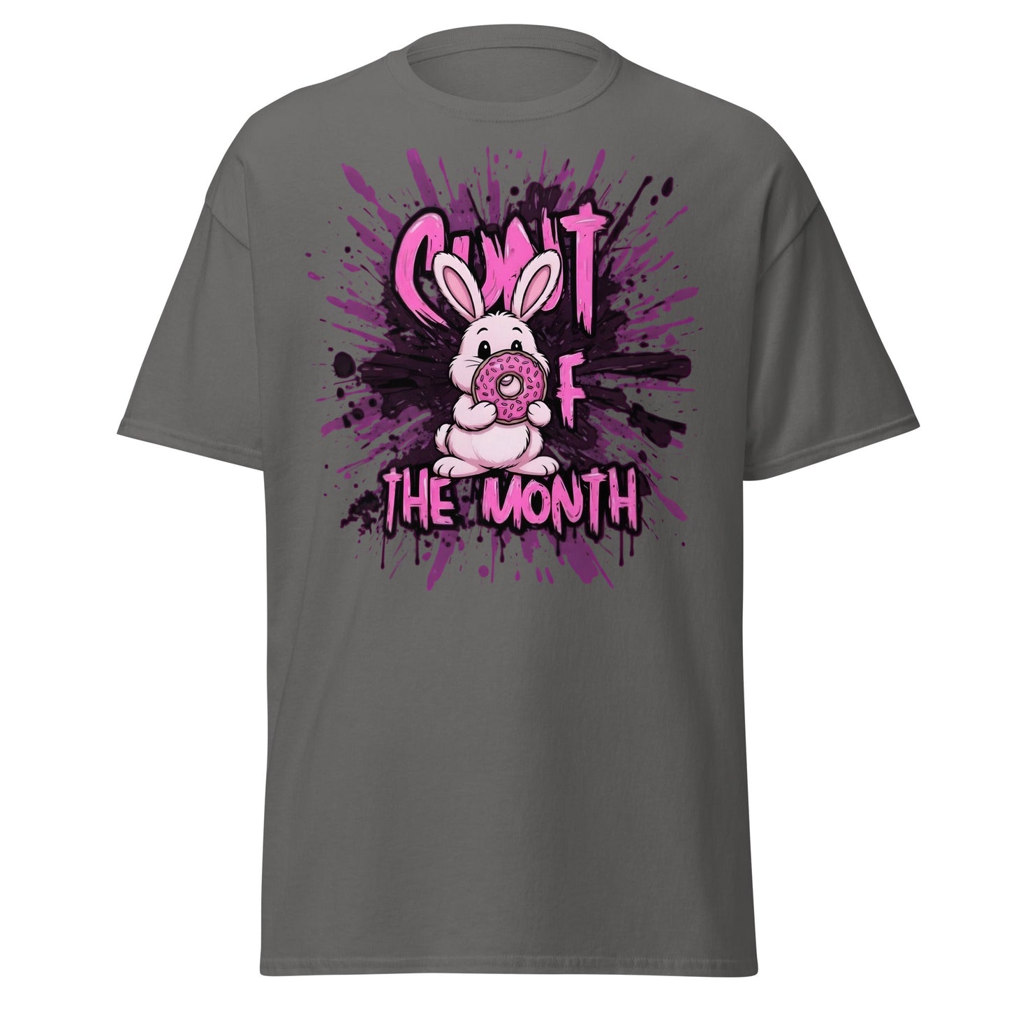 C*nt of the Month Funny Bunny T-Shirt - Edgy Adult Humor - Charcoal - T-Shirts Online