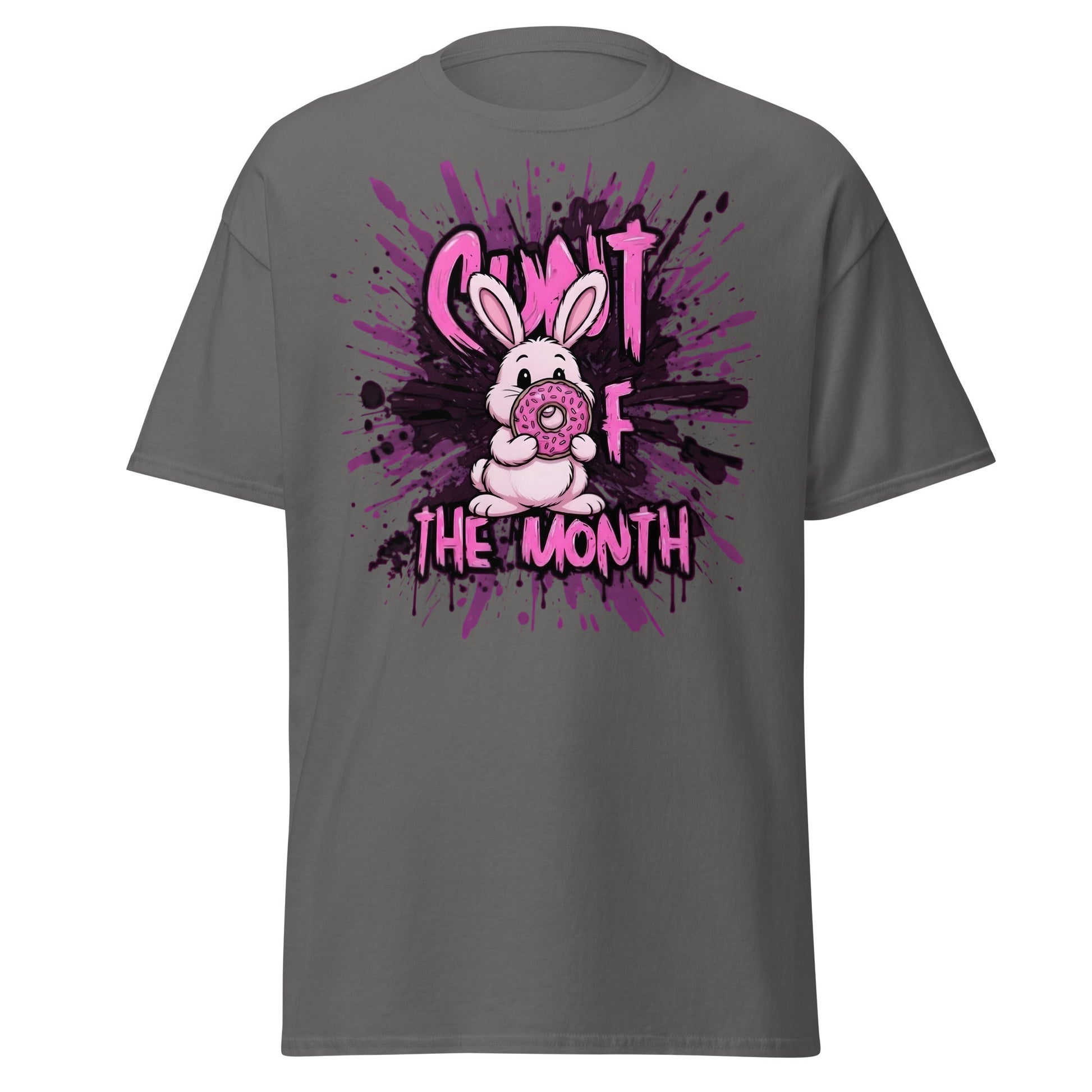 C*nt of the Month Funny Bunny T-Shirt - Edgy Adult Humor - Charcoal - T-Shirts Online