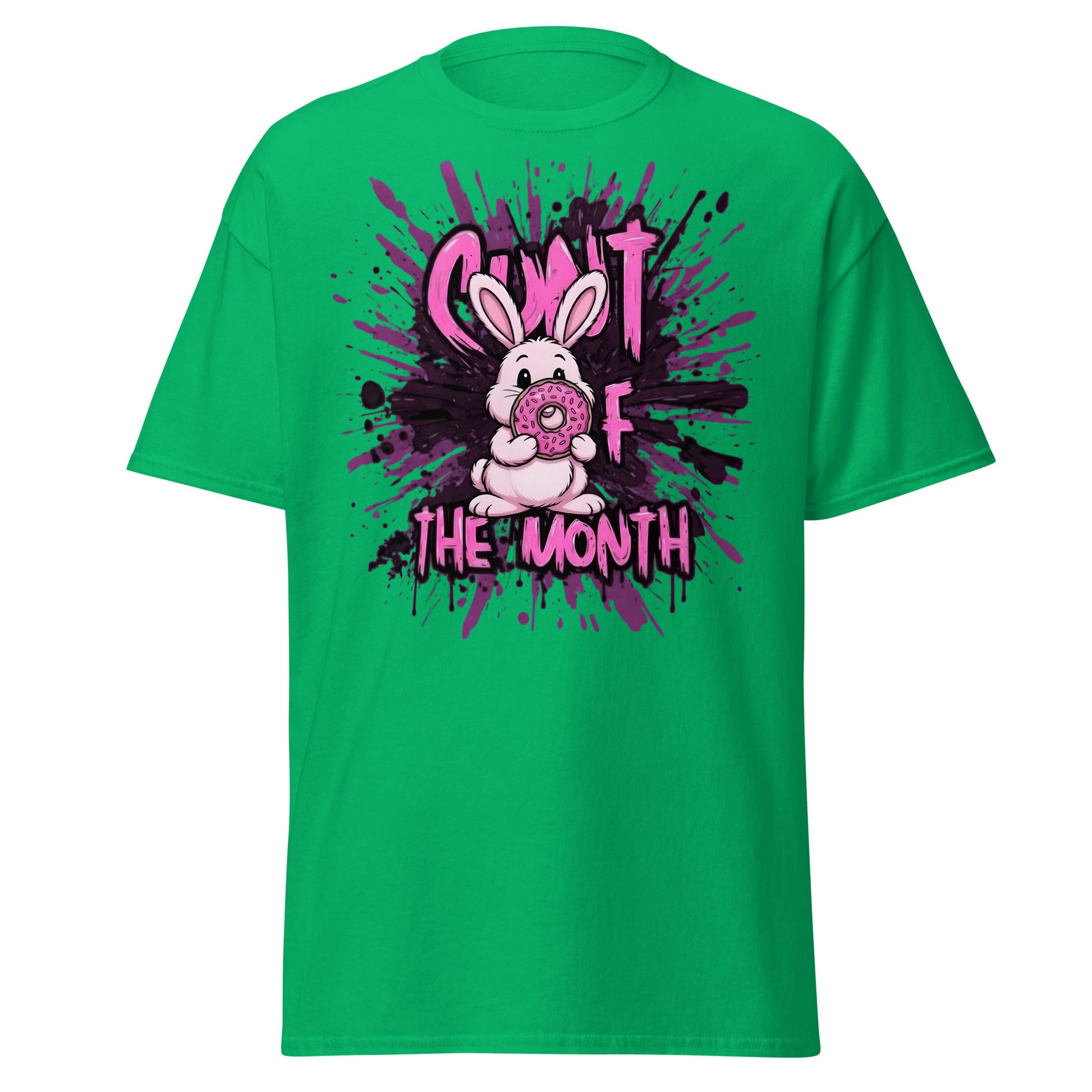 C*nt of the Month Funny Bunny T-Shirt - Edgy Adult Humor - Irish Green - T-Shirts Online