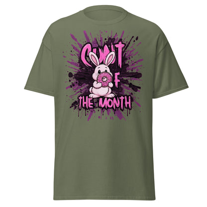 C*nt of the Month Funny Bunny T-Shirt - Edgy Adult Humor - Military Green - T-Shirts Online