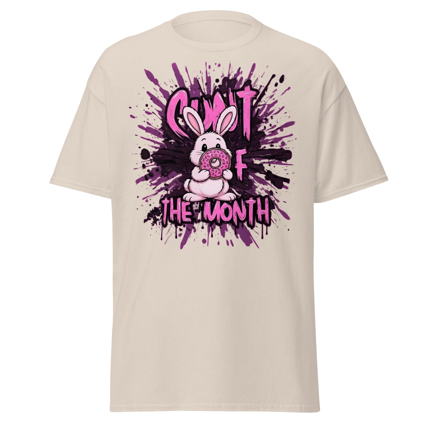 C*nt of the Month Funny Bunny T-Shirt - Edgy Adult Humor - Natural - T-Shirts Online
