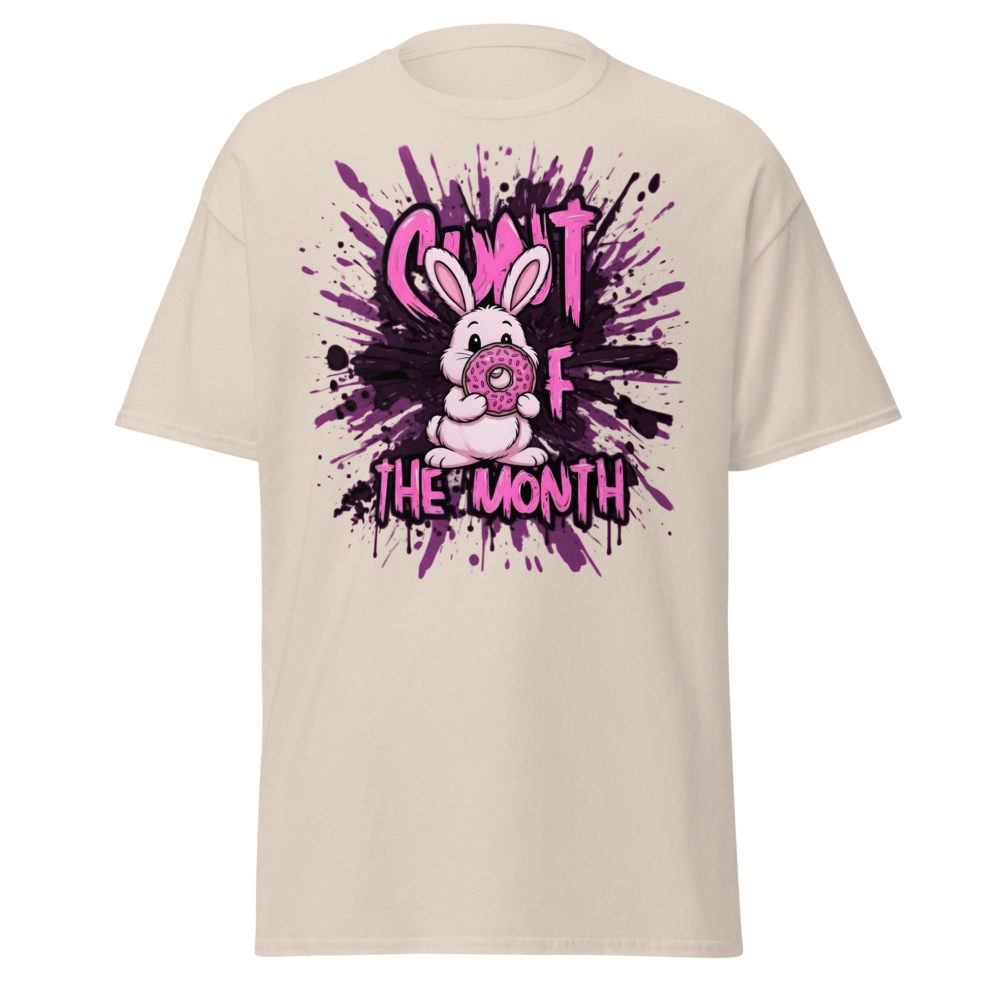 C*nt of the Month Funny Bunny T-Shirt - Edgy Adult Humor - Natural - T-Shirts Online