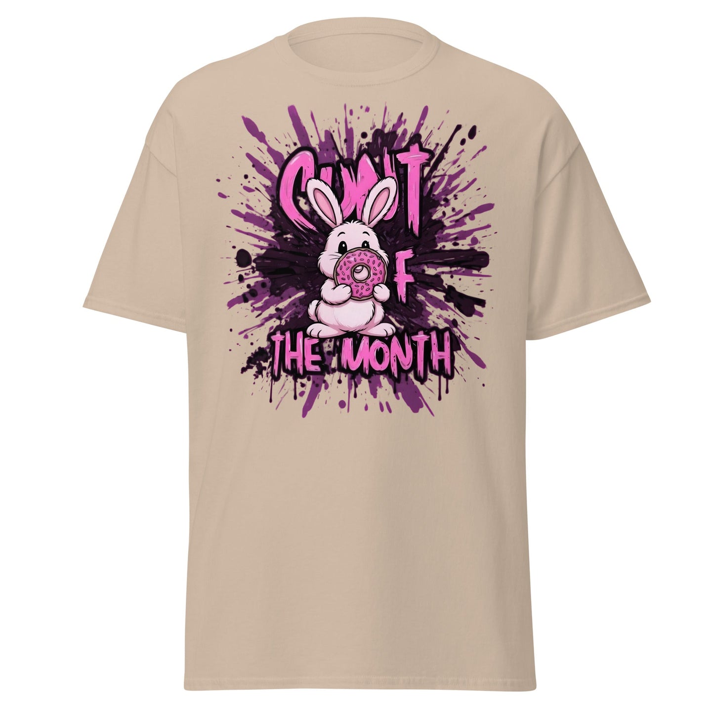 C*nt of the Month Funny Bunny T-Shirt - Edgy Adult Humor - Sand - T-Shirts Online