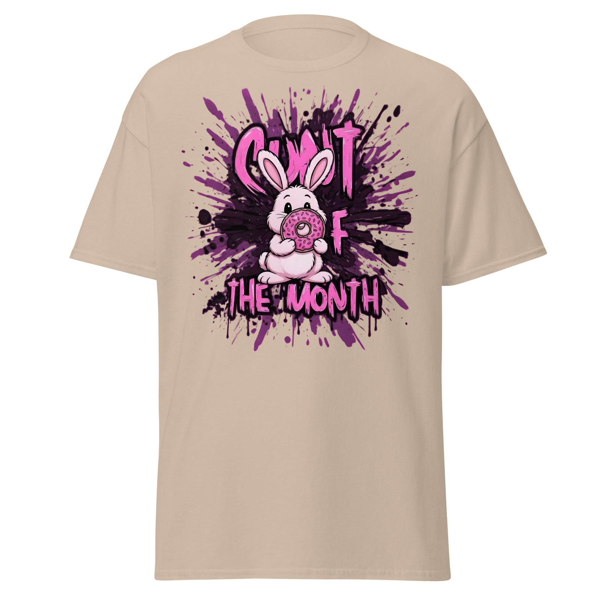 C*nt of the Month Funny Bunny T-Shirt - Edgy Adult Humor - Sand - T-Shirts Online