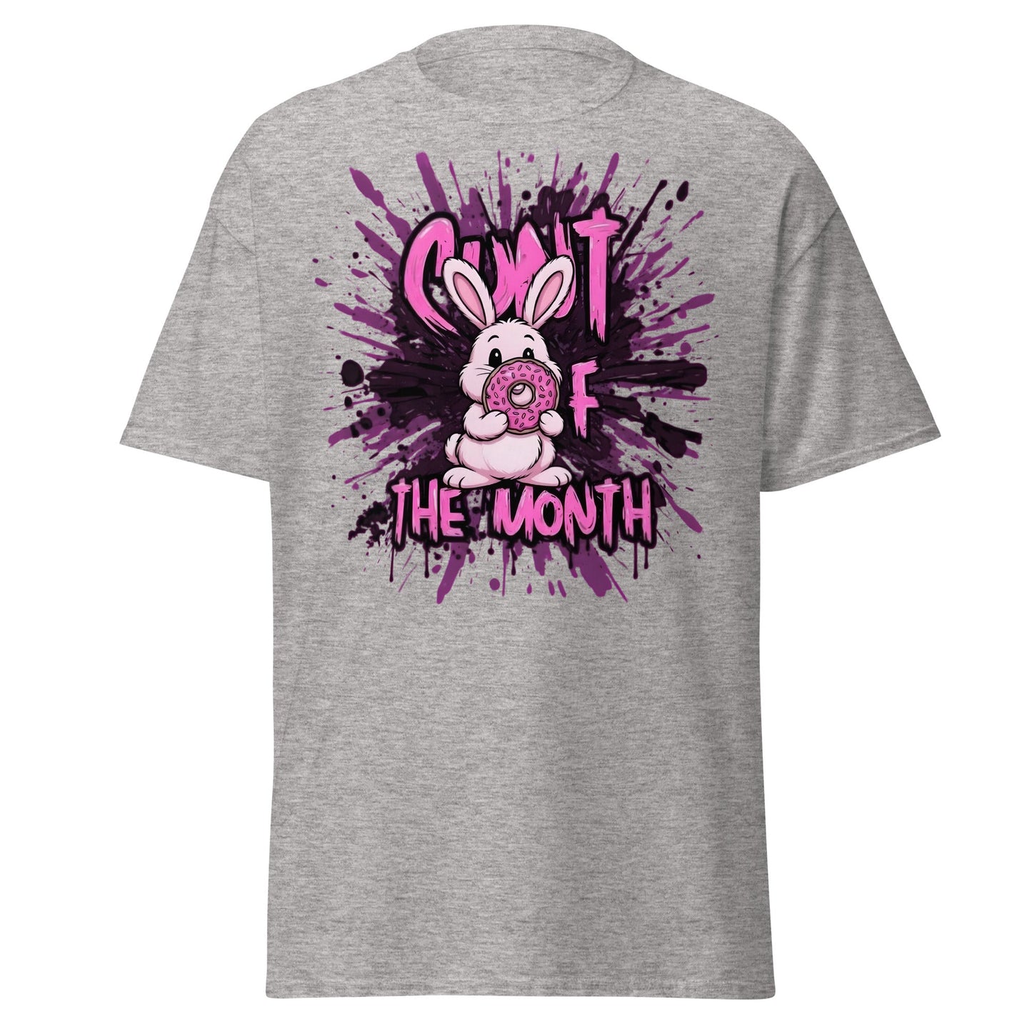 C*nt of the Month Funny Bunny T-Shirt - Edgy Adult Humor - Sport Grey - T-Shirts Online
