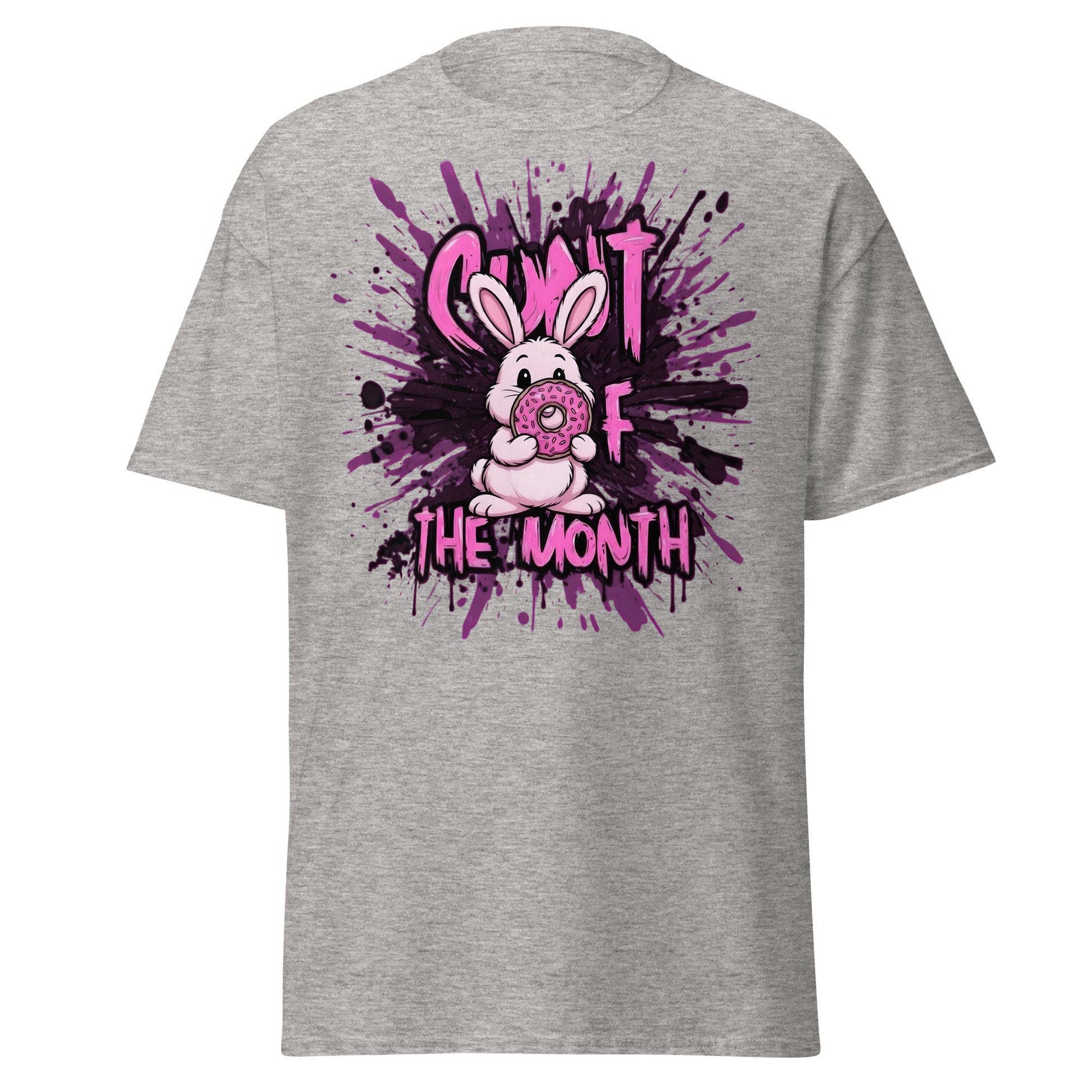 C*nt of the Month Funny Bunny T-Shirt - Edgy Adult Humor - Sport Grey - T-Shirts Online
