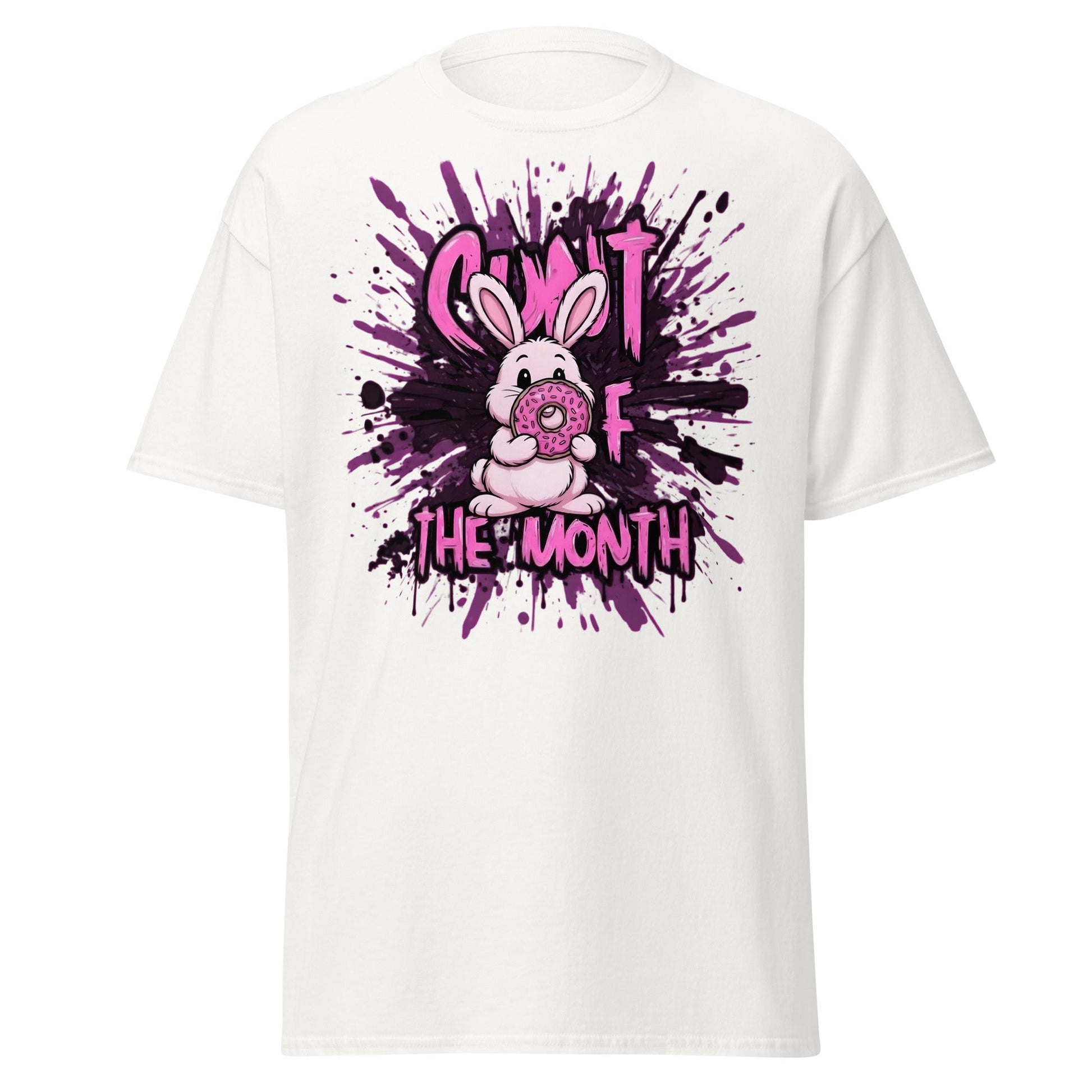 C*nt of the Month Funny Bunny T-Shirt - Edgy Adult Humor - White - T-Shirts Online