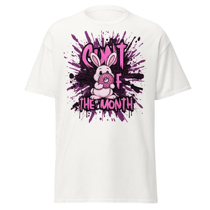 C*nt of the Month Funny Bunny T-Shirt - Edgy Adult Humor - White - T-Shirts Online