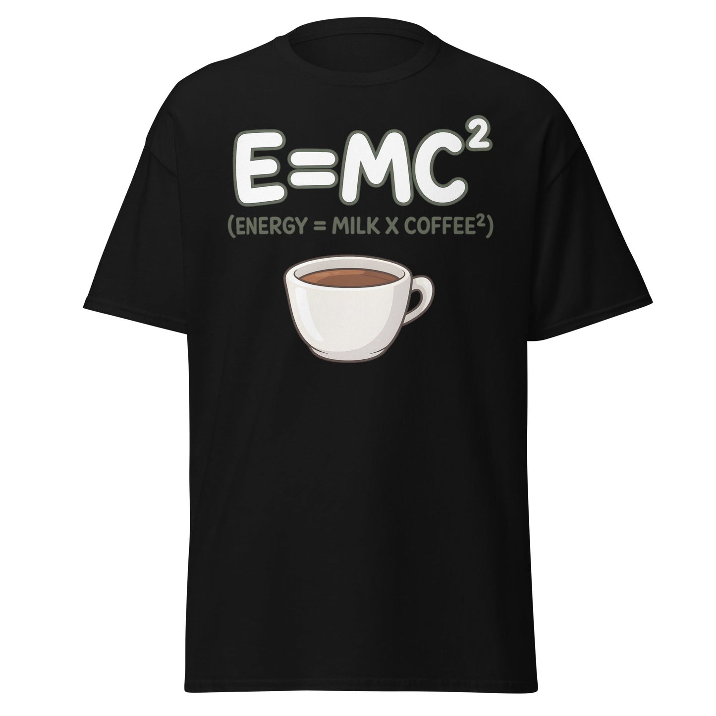 Coffee Energy Formula T-Shirt E=MC^2 Parody - Black - T-Shirts Online
