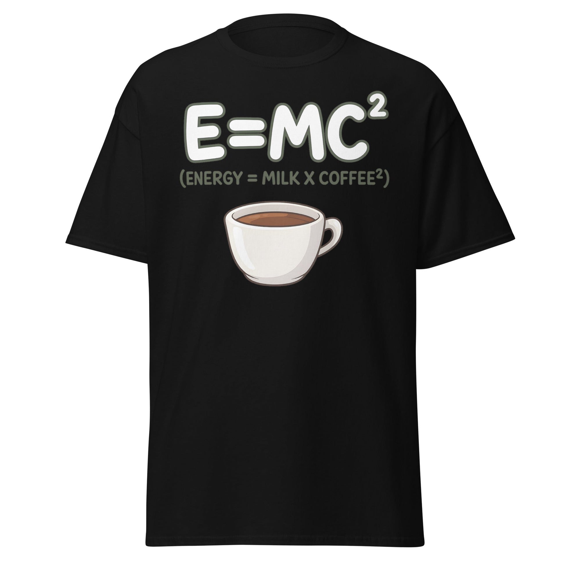 Coffee Energy Formula T-Shirt E=MC^2 Parody - Black - T-Shirts Online