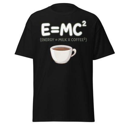 Coffee Energy Formula T-Shirt E=MC^2 Parody - Black - T-Shirts Online