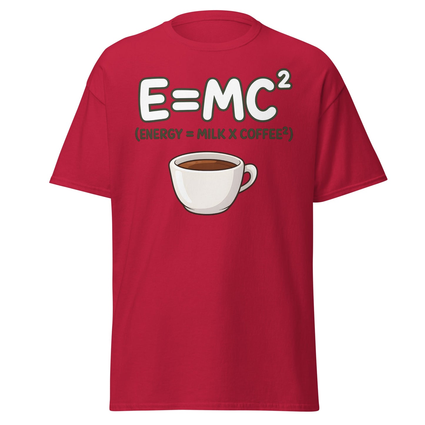 Coffee Energy Formula T-Shirt E=MC^2 Parody - Cardinal - T-Shirts Online