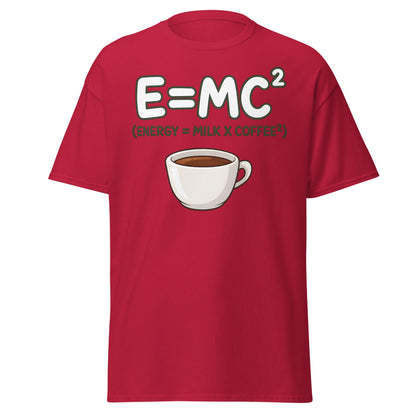 Coffee Energy Formula T-Shirt E=MC^2 Parody - Cardinal - T-Shirts Online
