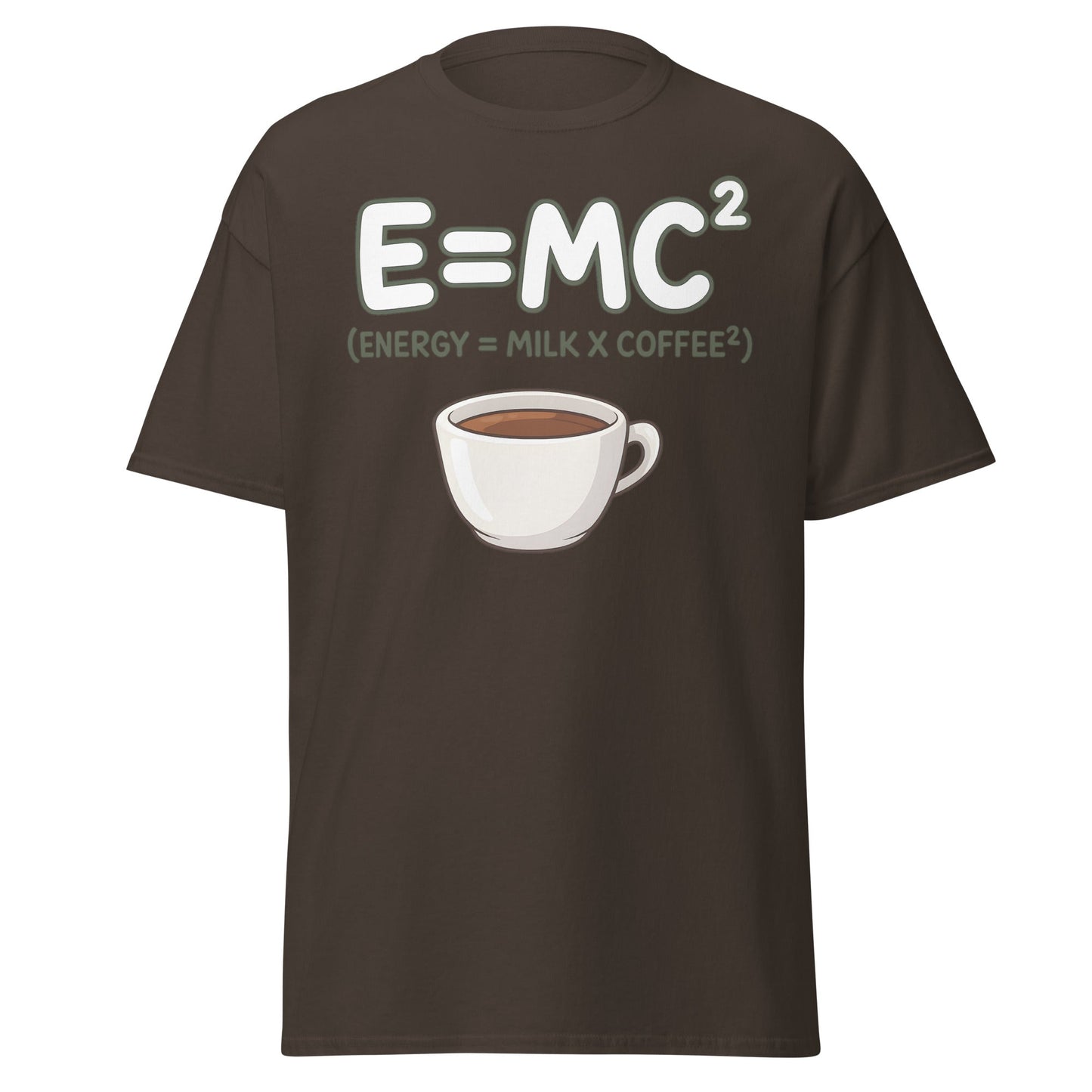 Coffee Energy Formula T-Shirt E=MC^2 Parody - Dark Chocolate - T-Shirts Online
