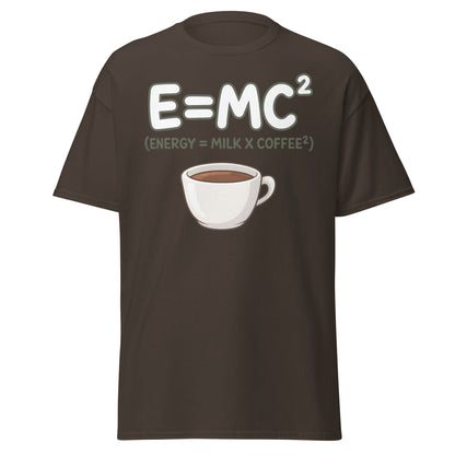 Coffee Energy Formula T-Shirt E=MC^2 Parody - Dark Chocolate - T-Shirts Online