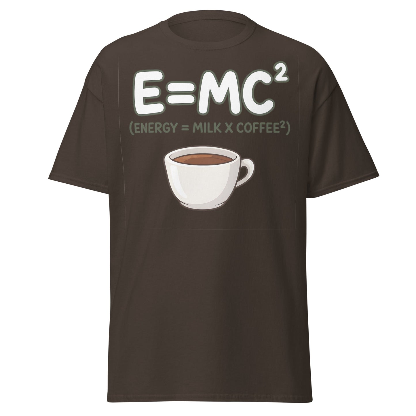Coffee Energy Formula T-Shirt $E=MC^2$ Parody - Dark Chocolate - T-Shirts Online