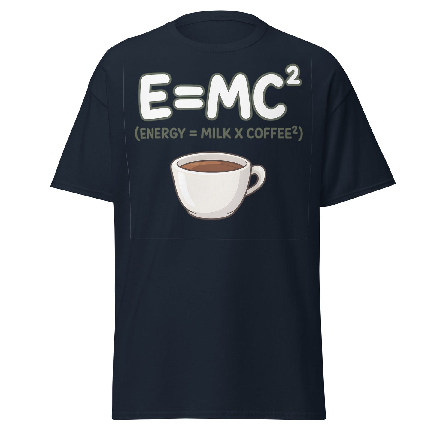 Coffee Energy Formula T-Shirt $E=MC^2$ Parody - Navy - T-Shirts Online